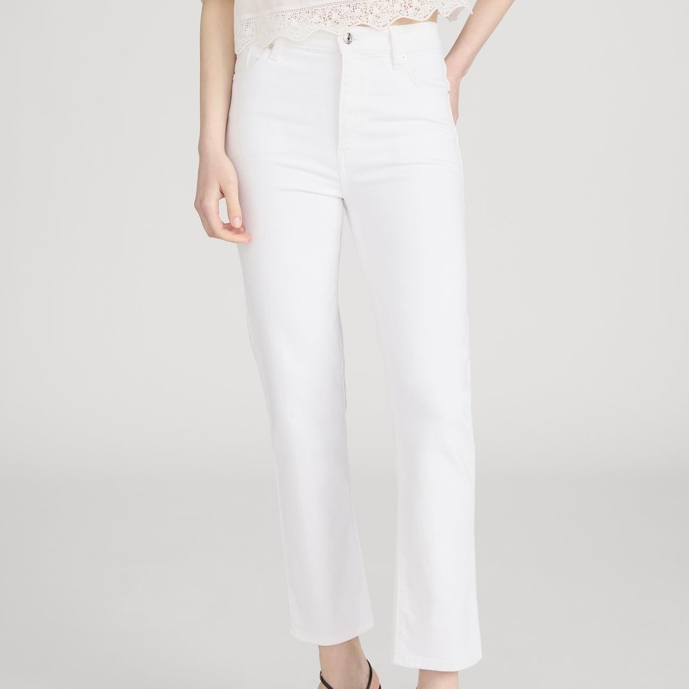 FRAME Blanc Le High Straight Jeans 25 Capsule Denim USA Classic Chic Old Money